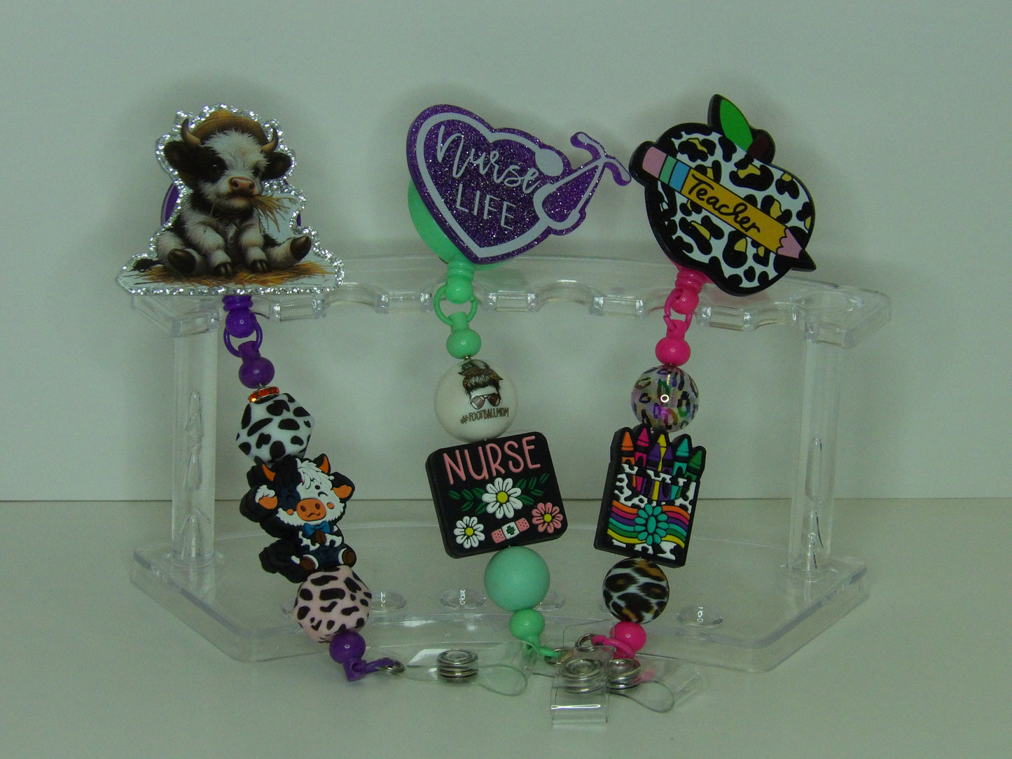 Beaded and Acrylic Badge Reels