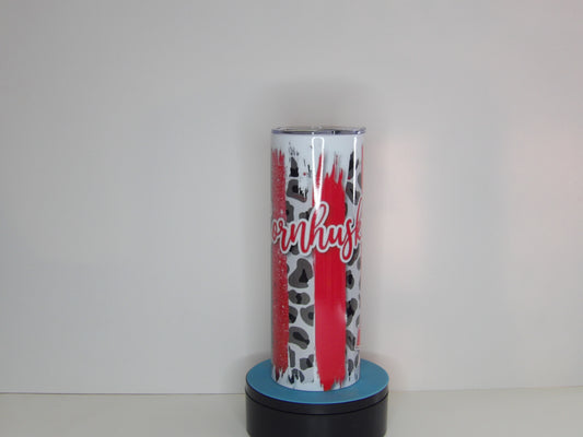 Yellow 16-Cornhuskers 20oz Leopard Print Tumbler with Straw – Hot & Cold Insulated Cup