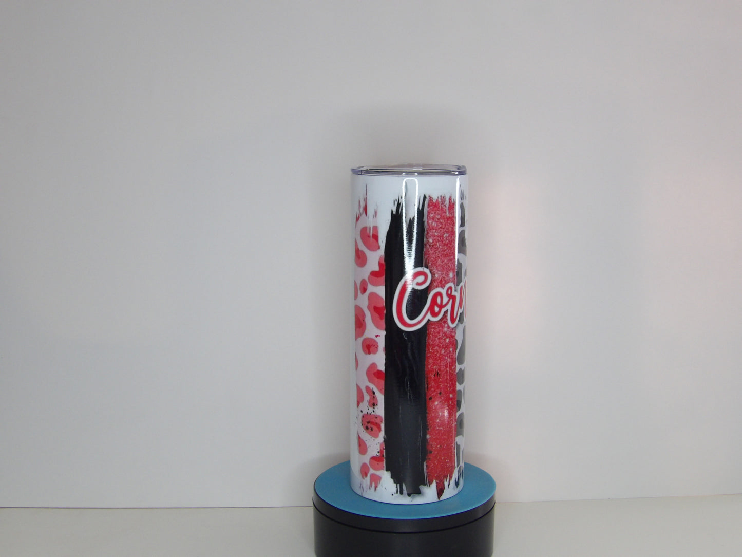 Yellow 16-Cornhuskers 20oz Leopard Print Tumbler with Straw – Hot & Cold Insulated Cup