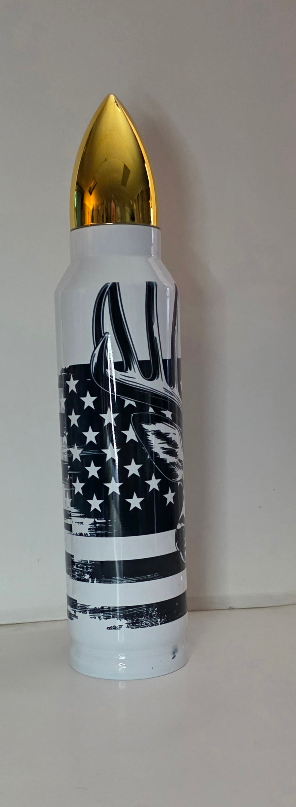 32oz Bullet-Style Thermos – “Big Rack” Hunting Design – Handmade in the USA