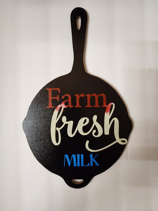 Farm Fresh Milk Chalked Skillet
