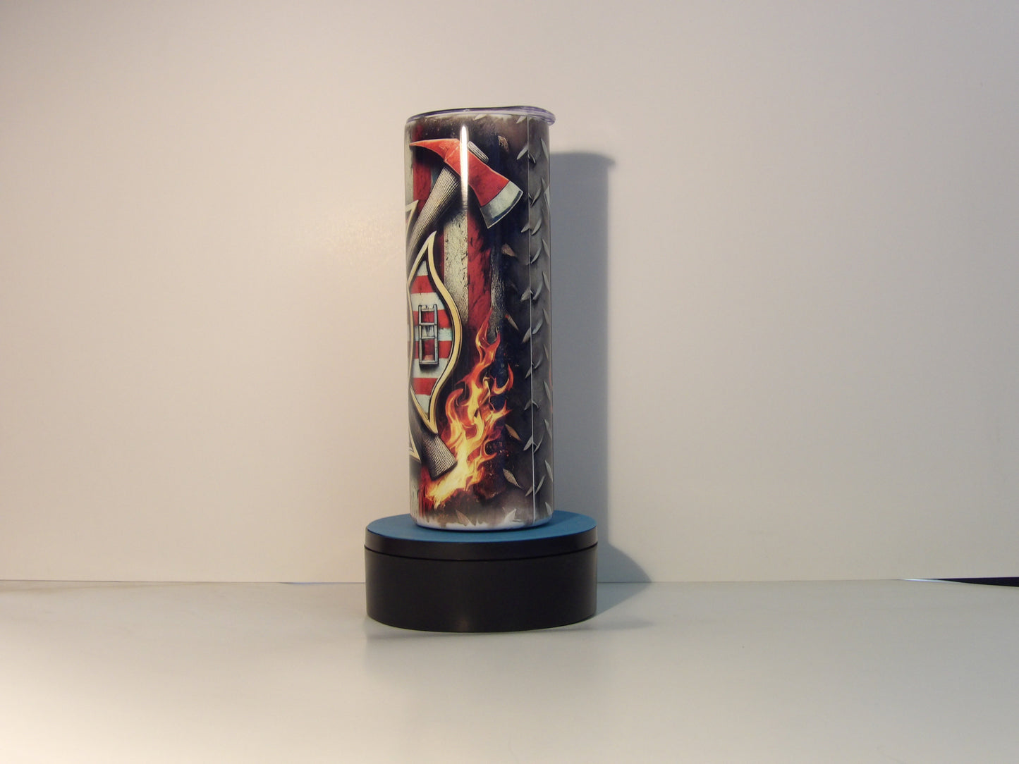 Firefighter Stainless Steel Tumbler with Lid & Straw-20 oz