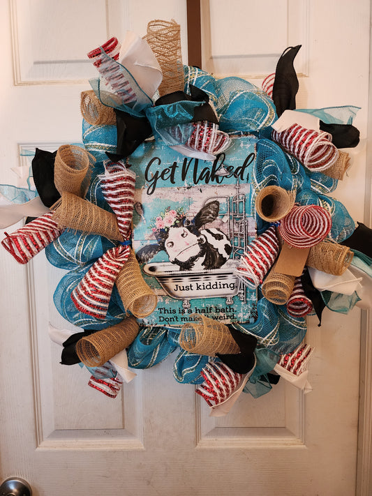 Get Naked Cow Wreath