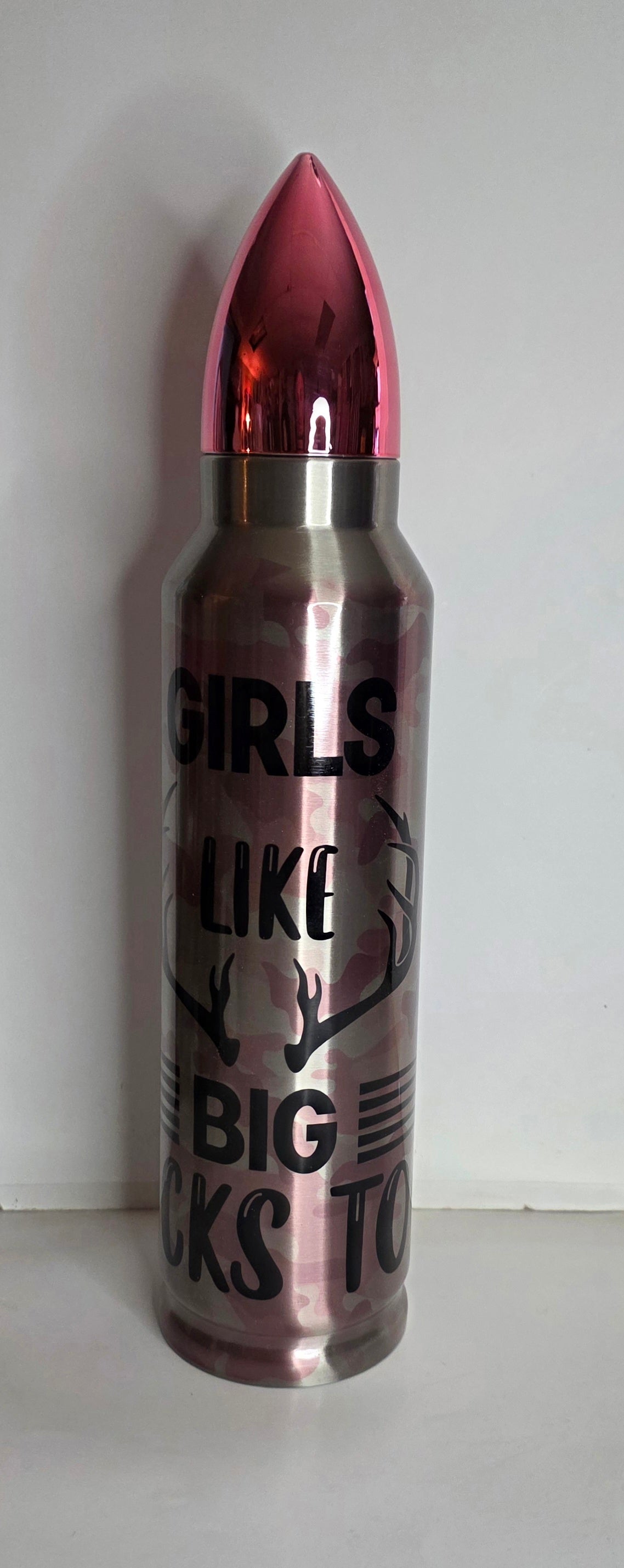 32oz Bullet-Style Thermos – “Big Rack” Hunting Design – Handmade in the USA