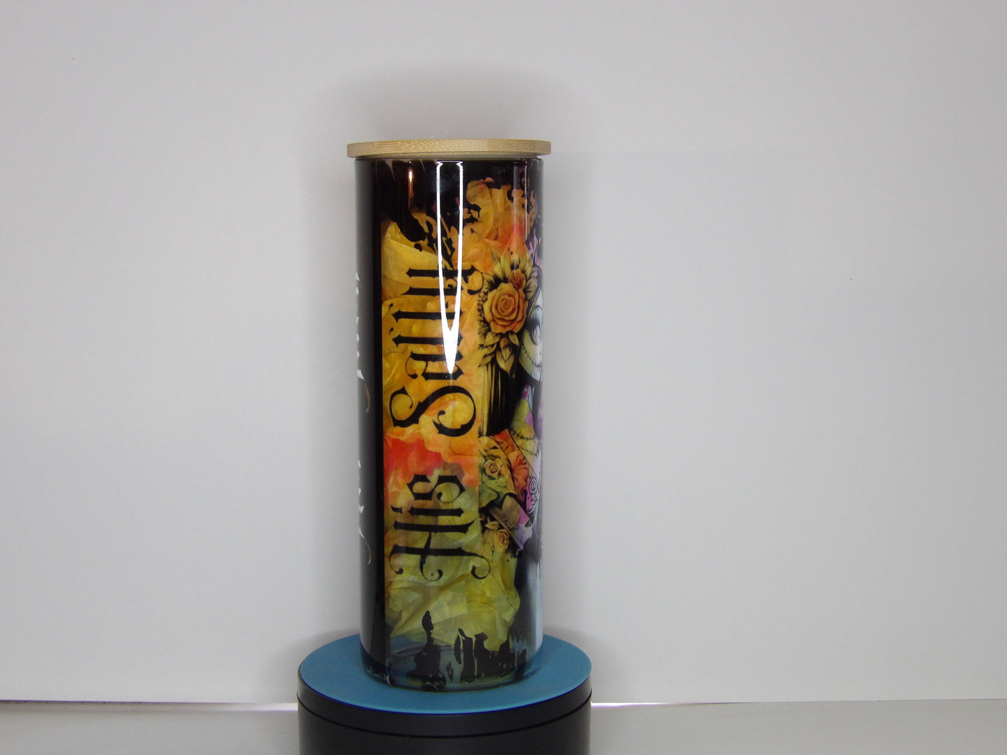 Sublimated Glass Tumbler -25 oz– Clear or Frosted Glass with Bamboo Lid
