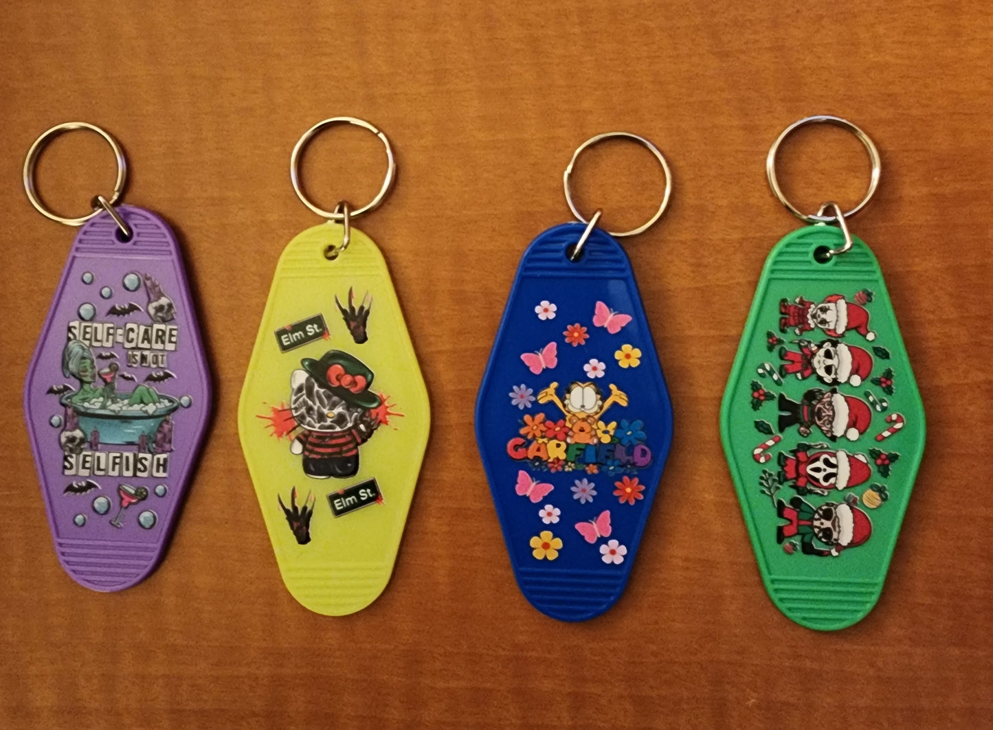 Retro Hotel Keychain with UV DTF Design
