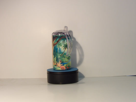 Red 6-Baby Monkey Jungle Sippy Cup and Tumbler – Stainless Steel with Handles and Lid