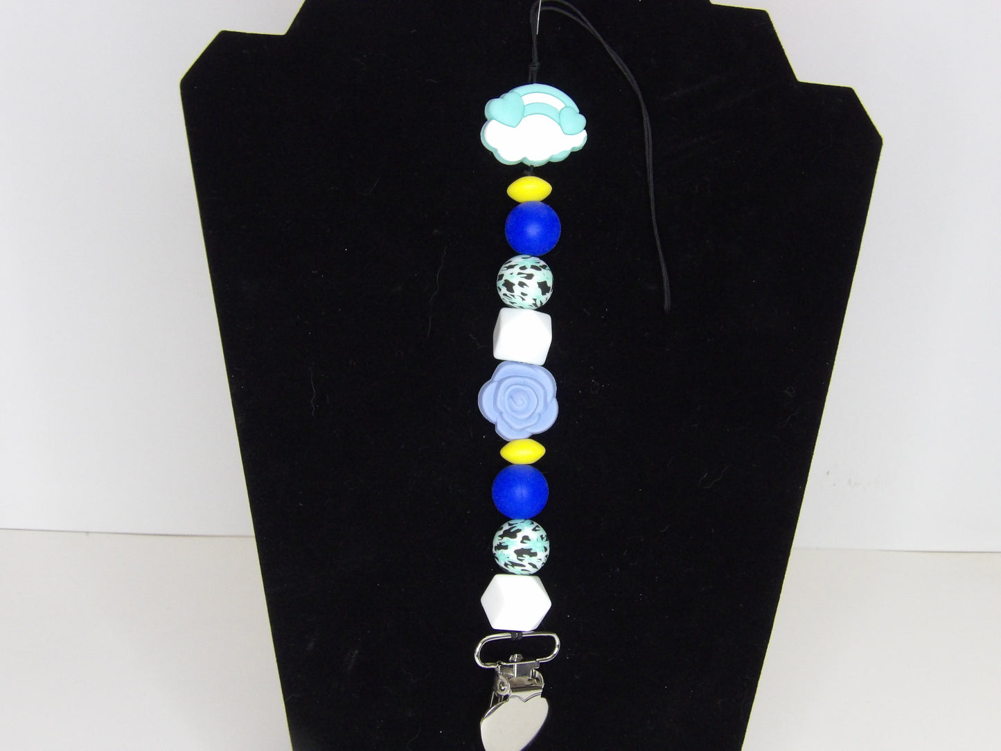 Handmade Silicone and Beaded Pacifier Clip – Cute and Functional Pacifier Holder, USA Made