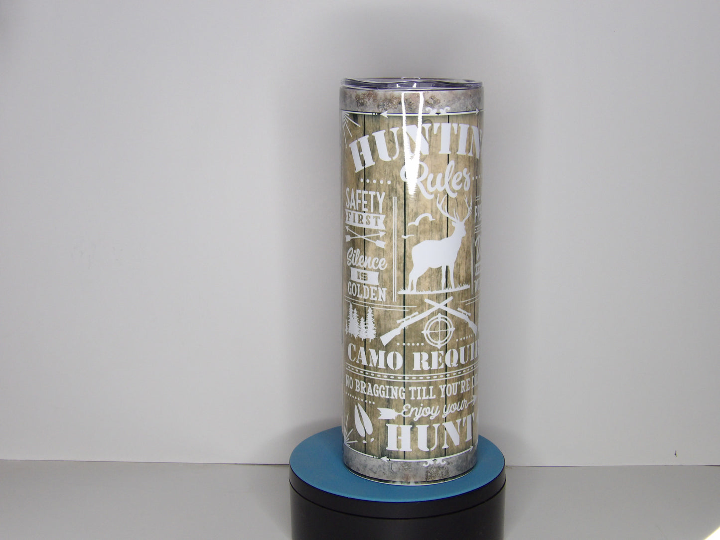 Red 24-20oz Pink Camo Hunting Rules Tumbler – Handmade in the USA