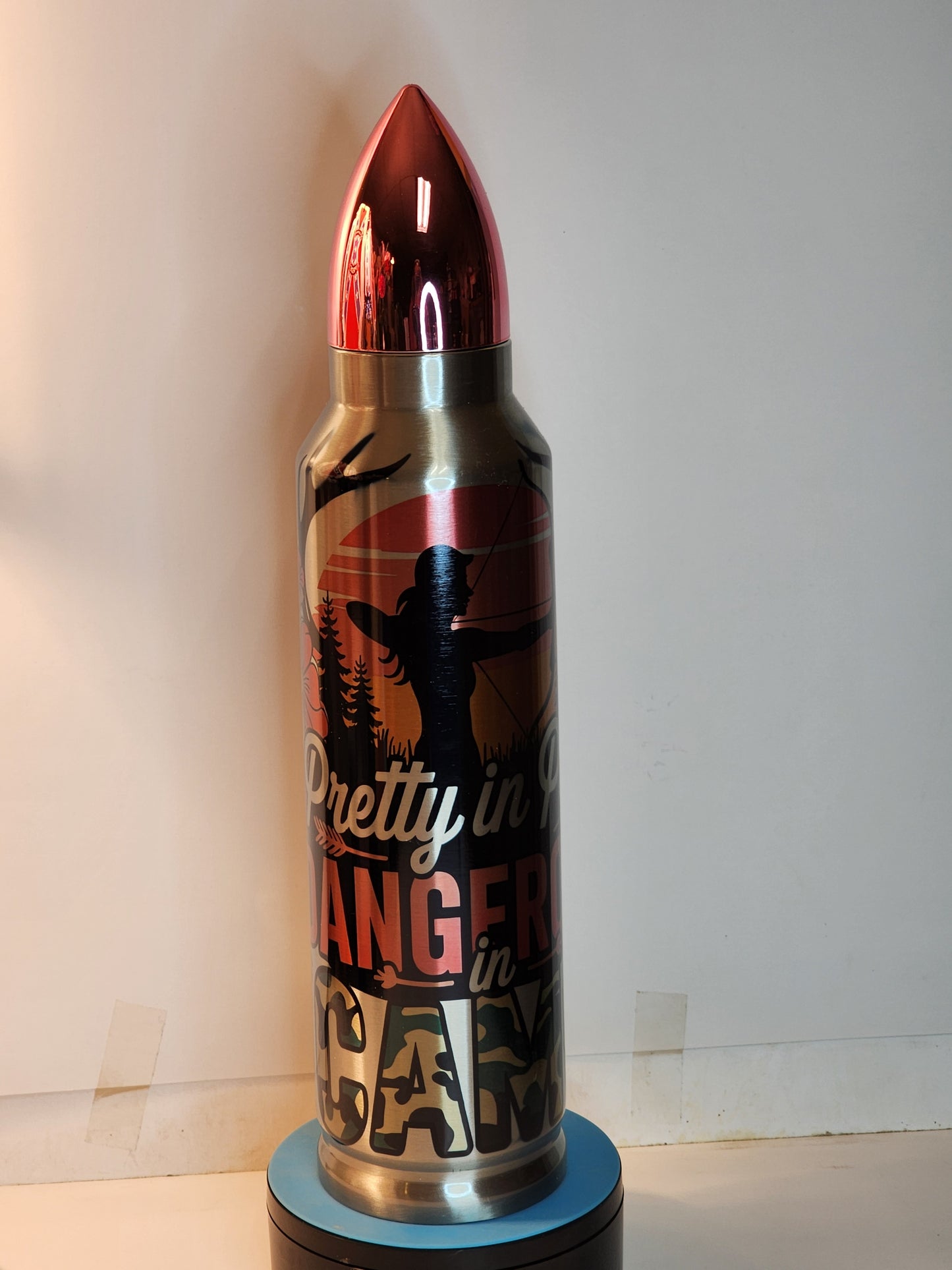 32oz Bullet-Style Thermos – “Big Rack” Hunting Design – Handmade in the USA