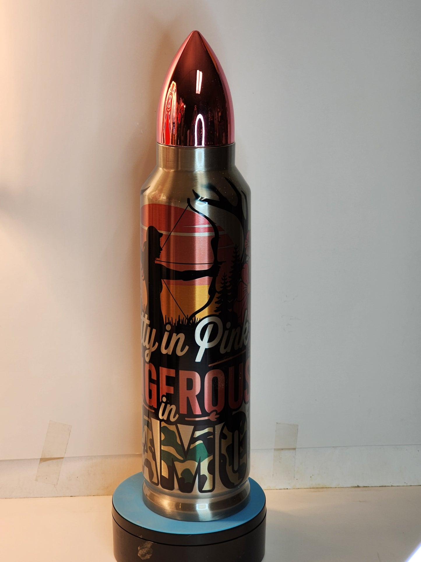 32oz Bullet-Style Thermos – “Big Rack” Hunting Design – Handmade in the USA