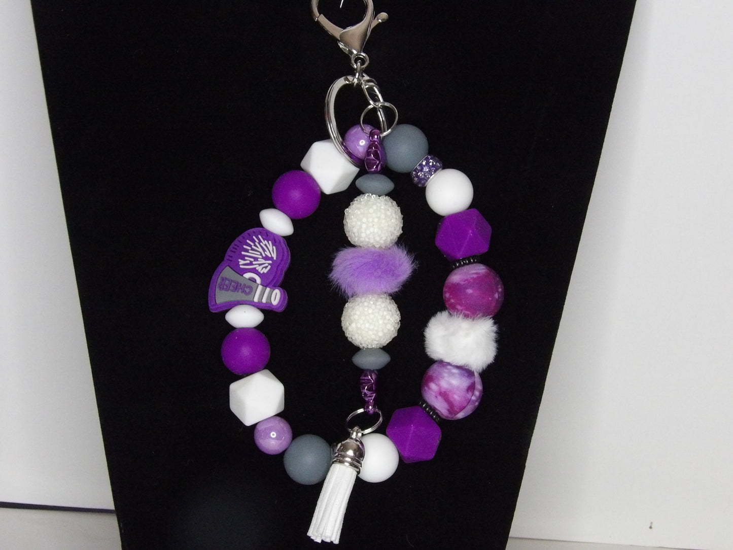 Beaded Sports Wristlet with Extra Keychain – Handmade in the USA