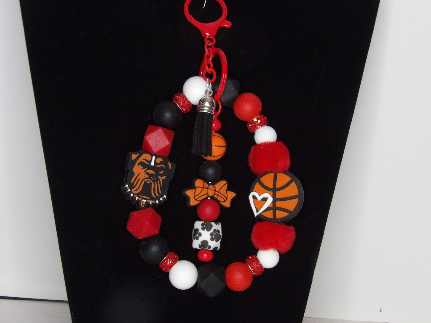 Beaded Sports Wristlet with Extra Keychain – Handmade in the USA