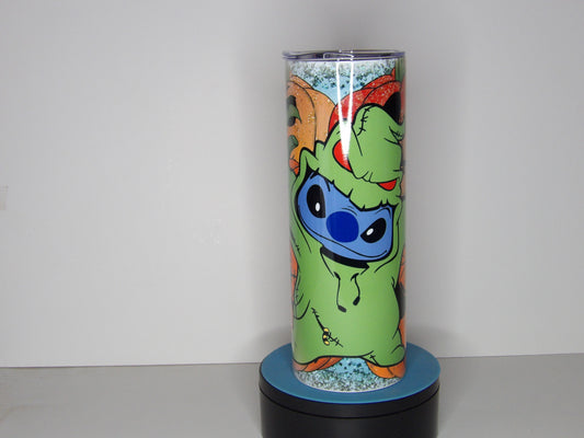 Yellow 32-🎃 Stitch with Pumpkins Halloween Tumbler