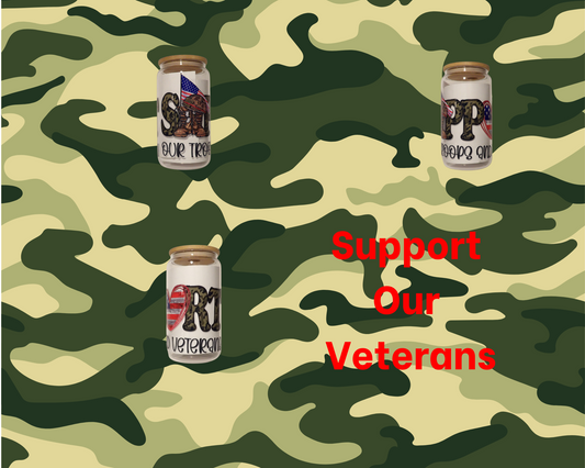 Support Our Troops & Veterans Glass Jar Collection