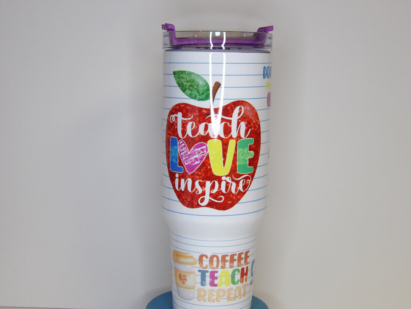 40 oz Stainless Steel Tumbler with Handle, Lid & Straw