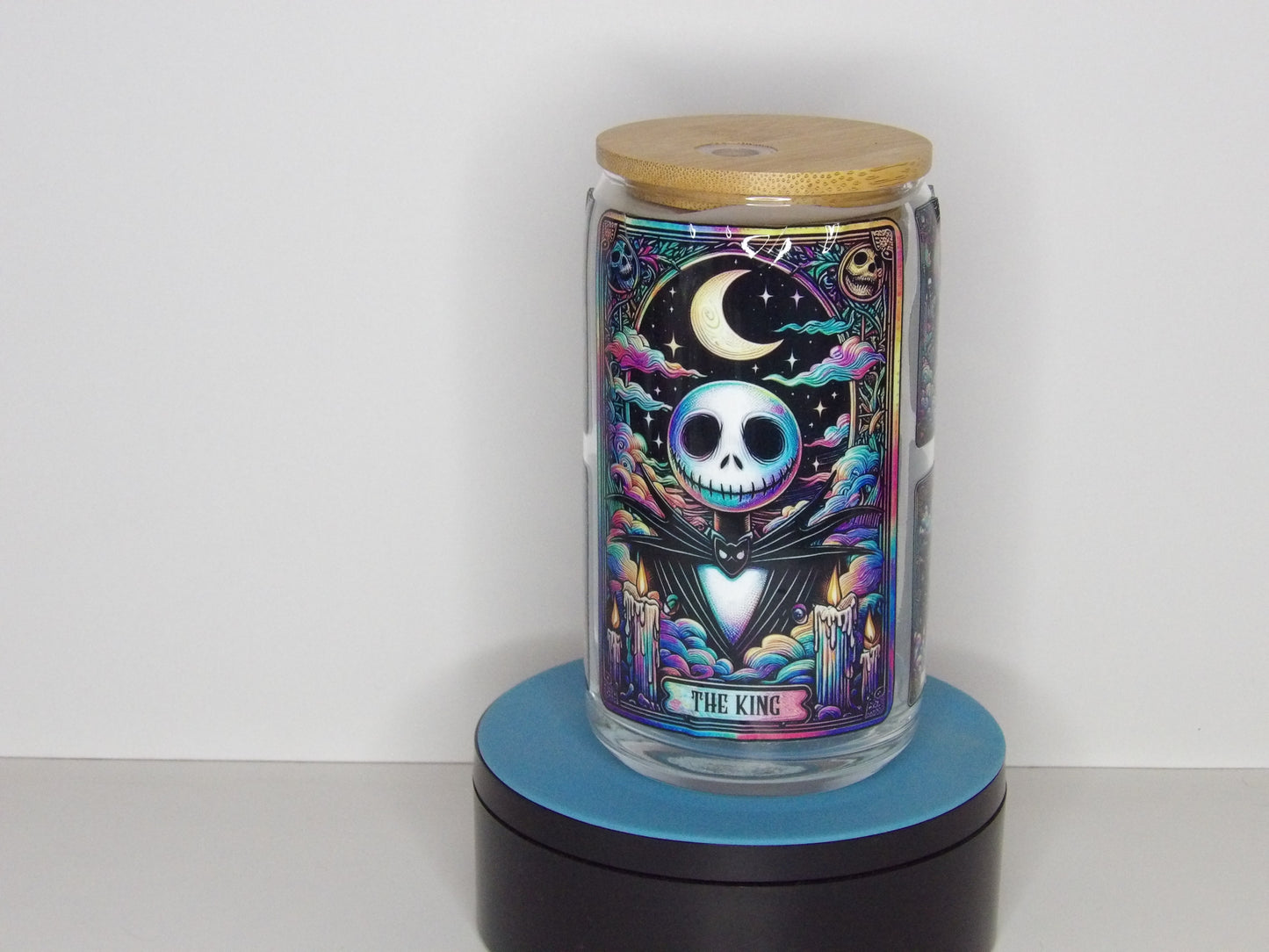 Yellow 30-🎃 The King – 16oz Glass Canister Featuring Jack Skellington