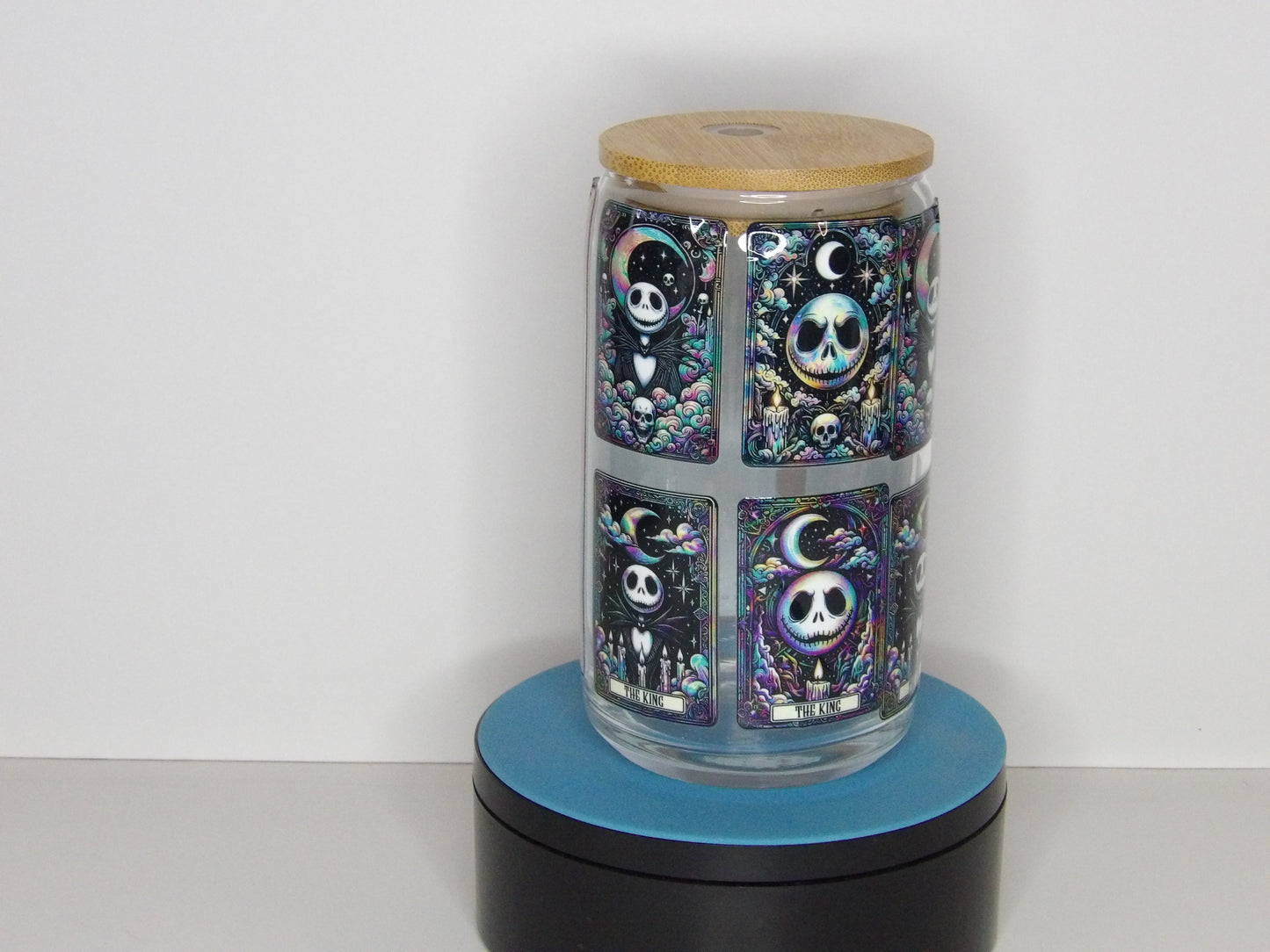 Yellow 30-🎃 The King – 16oz Glass Canister Featuring Jack Skellington