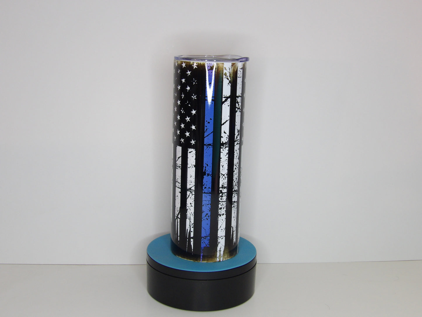Police Stainless Steel Tumbler with Lid & Straw-20 oz