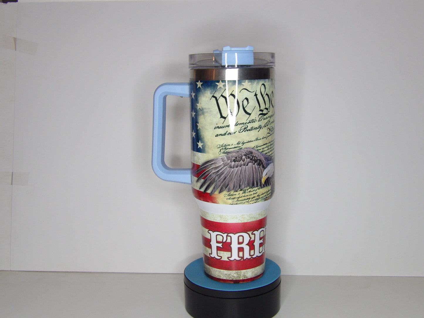 40 oz Stainless Steel Tumbler with Handle, Lid & Straw