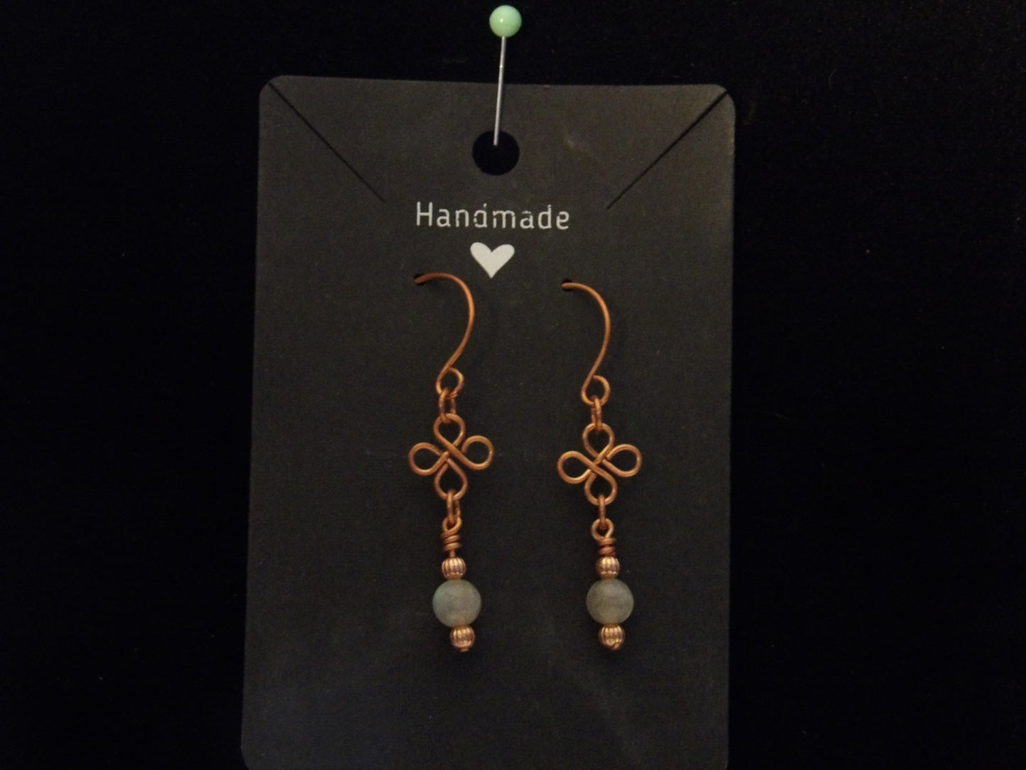 Handcrafted Wire-Wrapped Stone Bead Earrings – Made in the USA