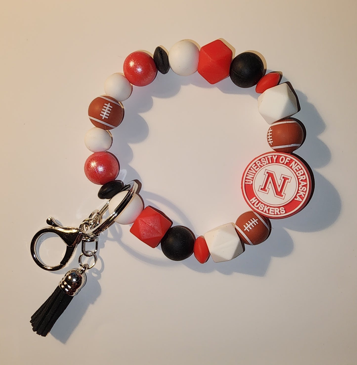 Handmade Beaded Wristlet Keychain – Silicone Beads, USA Made