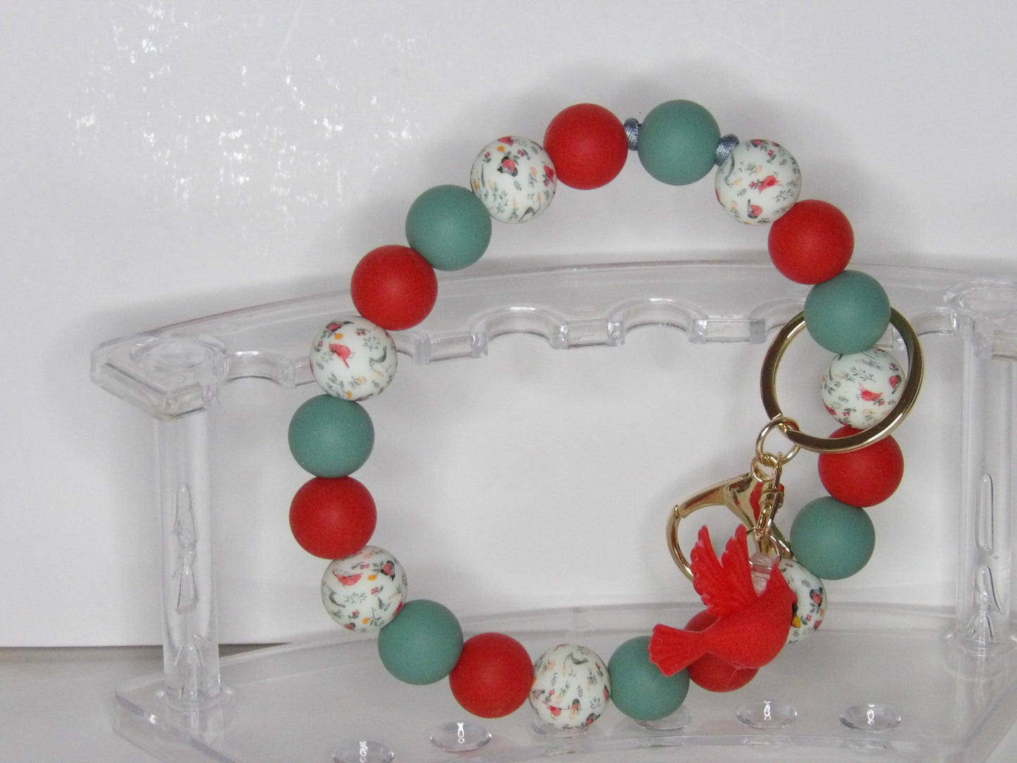 Handmade Beaded Wristlet Keychain – Silicone Beads, USA Made