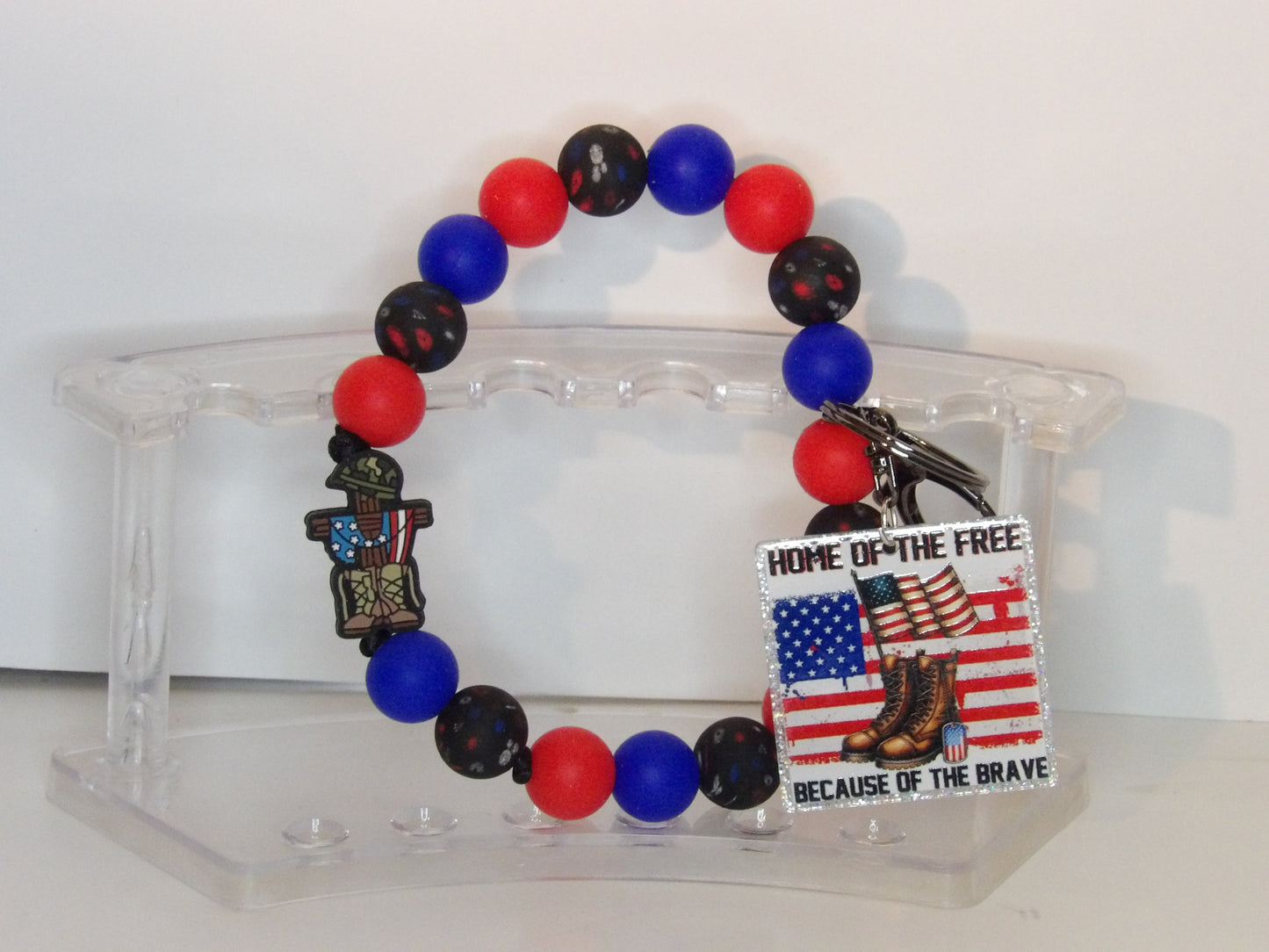 Handmade Beaded Wristlet Keychains with Acrylic Charms – Unique Designs
