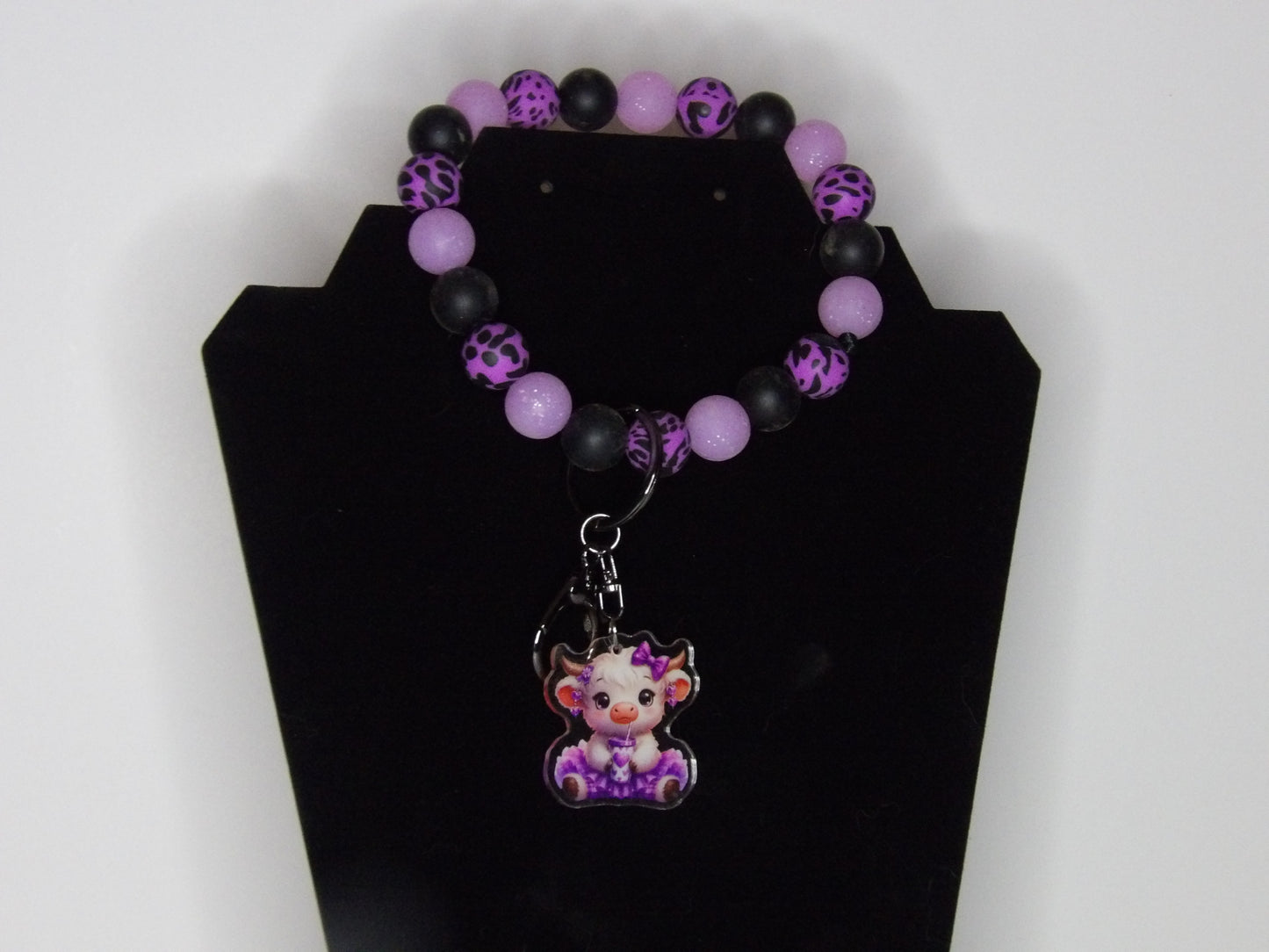 Handmade Beaded Wristlet Keychains with Acrylic Charms – Unique Designs