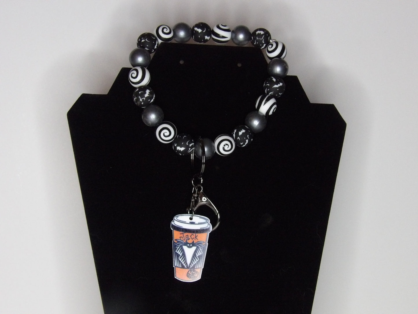 Handmade Beaded Wristlet Keychains with Acrylic Charms – Unique Designs