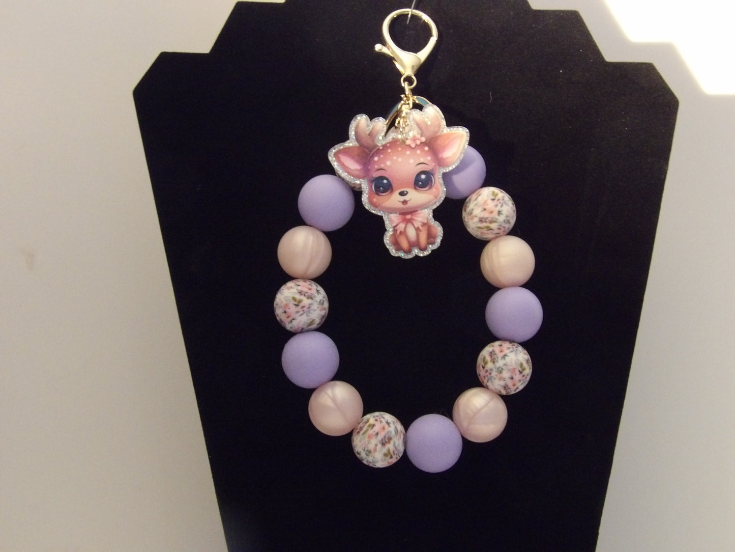 Handmade Beaded Wristlet Keychains with Acrylic Charms – Unique Designs
