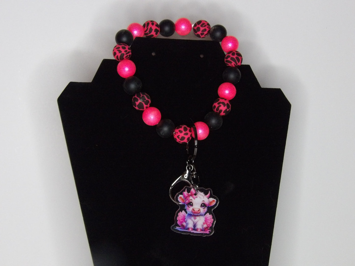 Handmade Beaded Wristlet Keychains with Acrylic Charms – Unique Designs