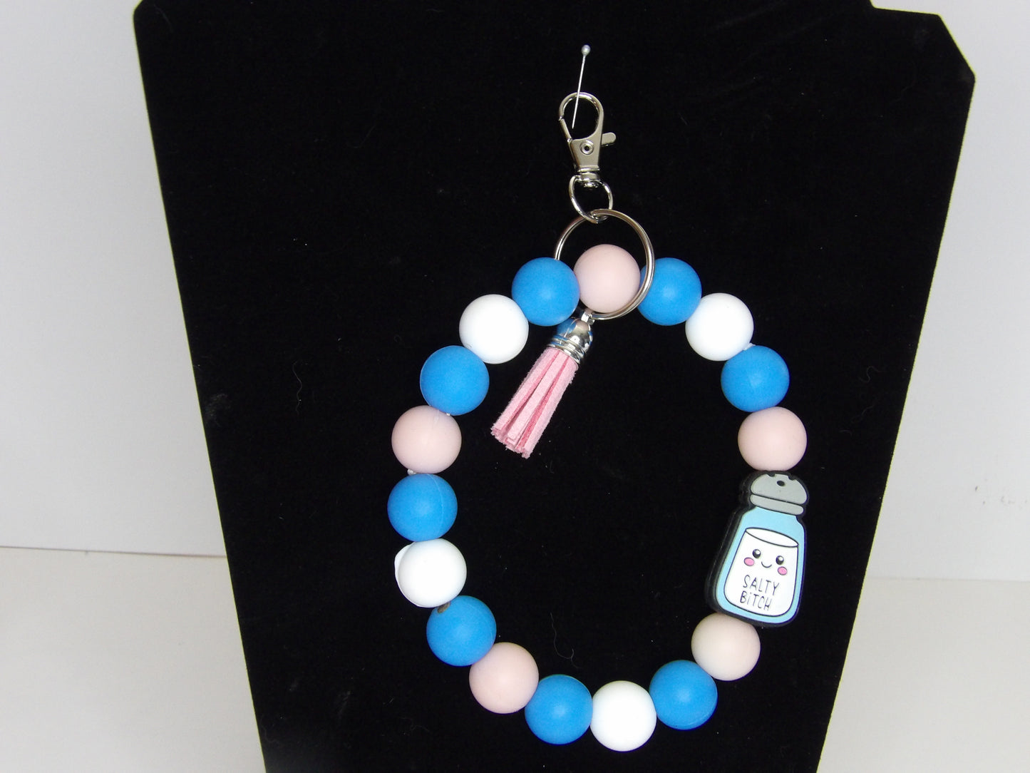 Handmade Beaded Wristlet Keychain– Silicone Beads, USA Made