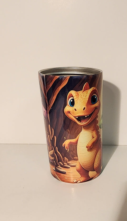 Red 4-Baby Dinosaur Sippy Cup and Tumbler – Stainless Steel with Handles and Lid