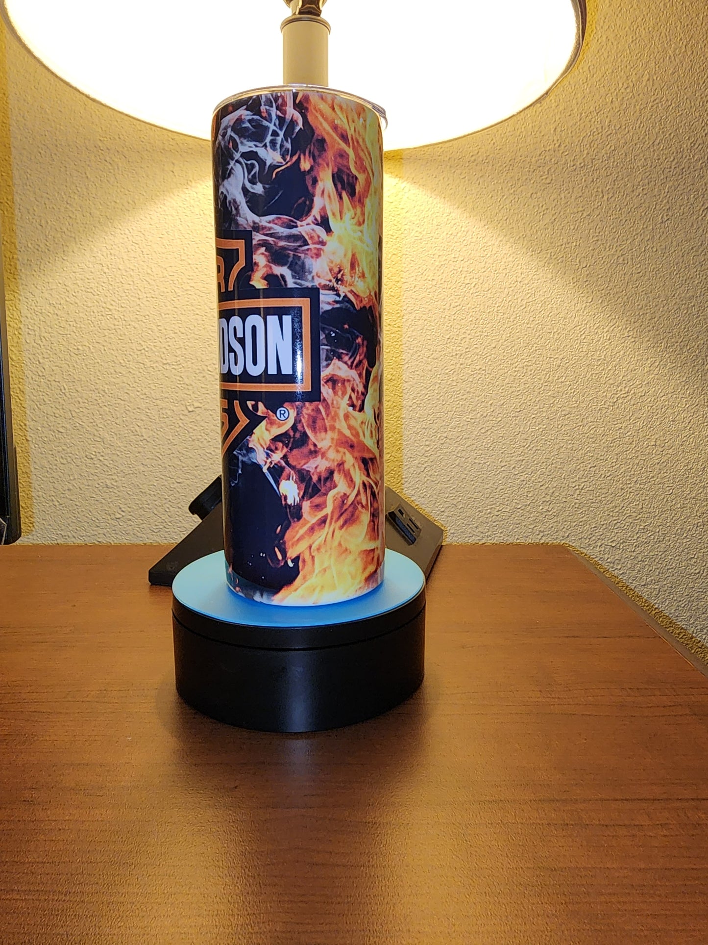 Harley-Davidson Inspired Flame Tumbler – Fire & Smoke Design