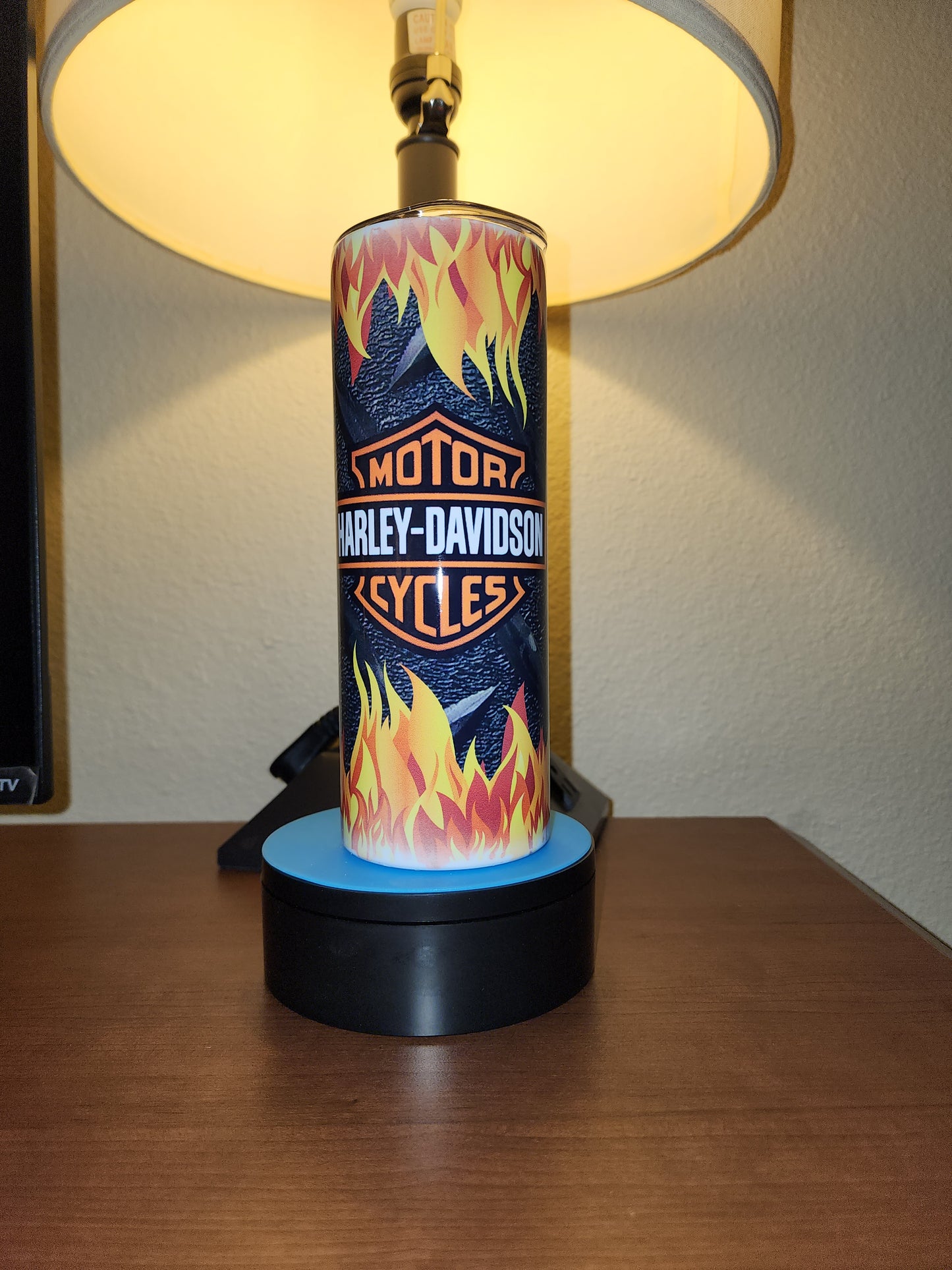 Harley-Davidson Inspired Tumbler – Flames & Diamond Plate