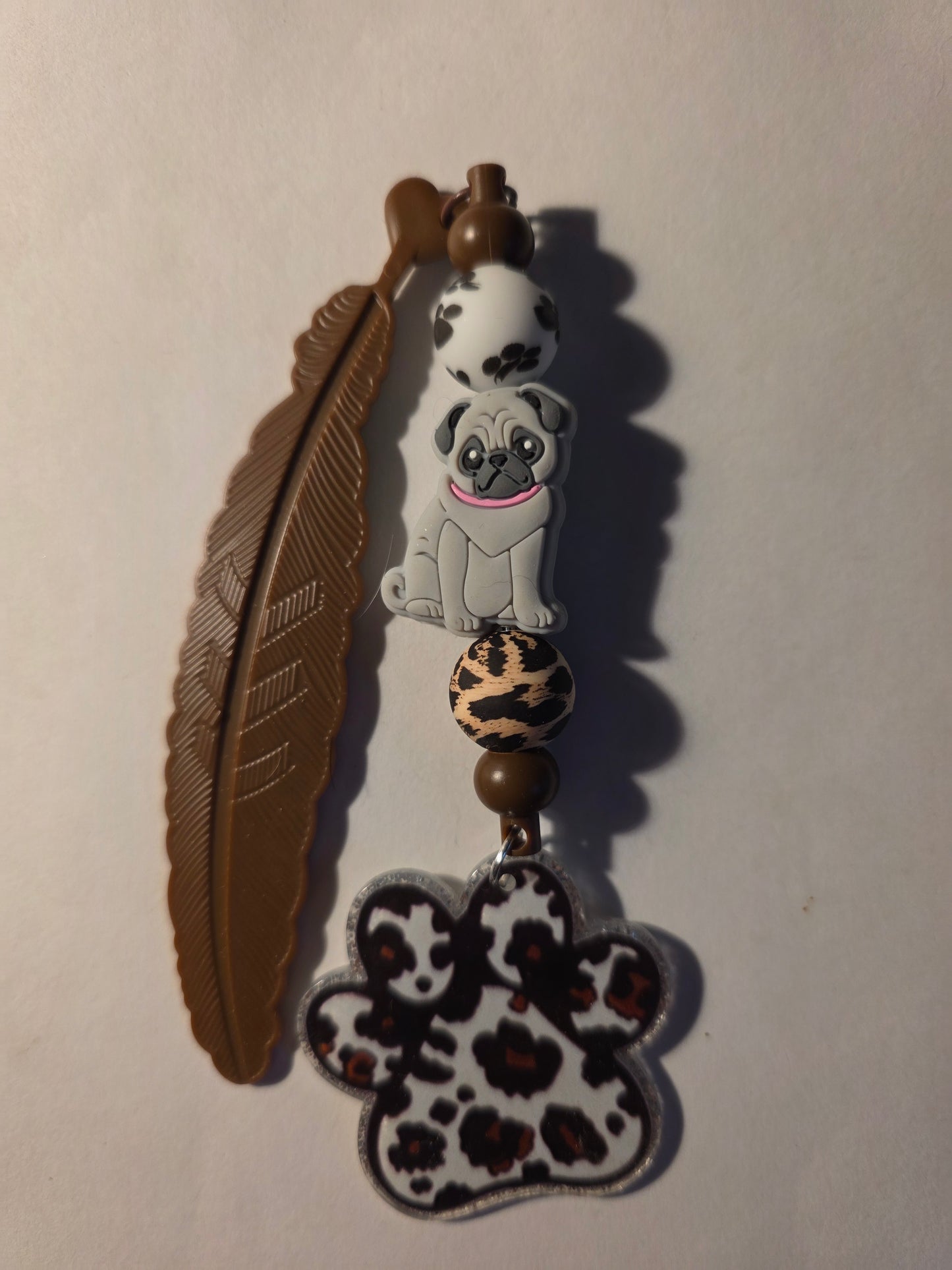 Handmade Feather Bookmark with Acrylic Flatback