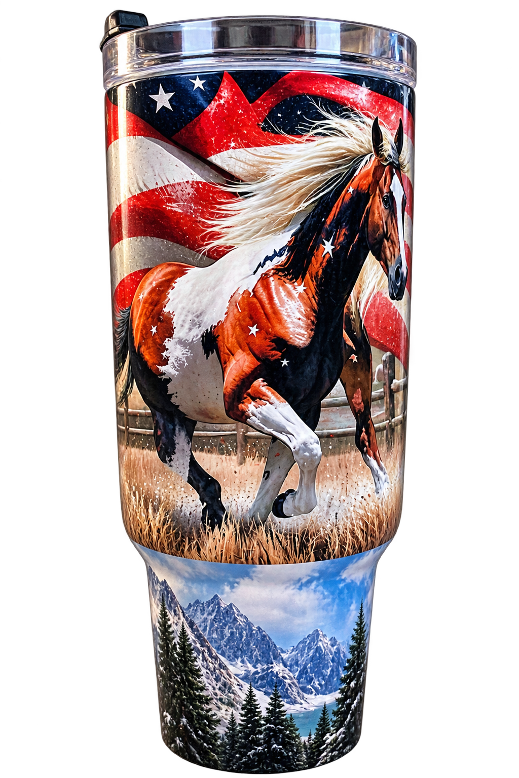 40 oz Stainless Steel Tumbler with Handle, Lid & Straw