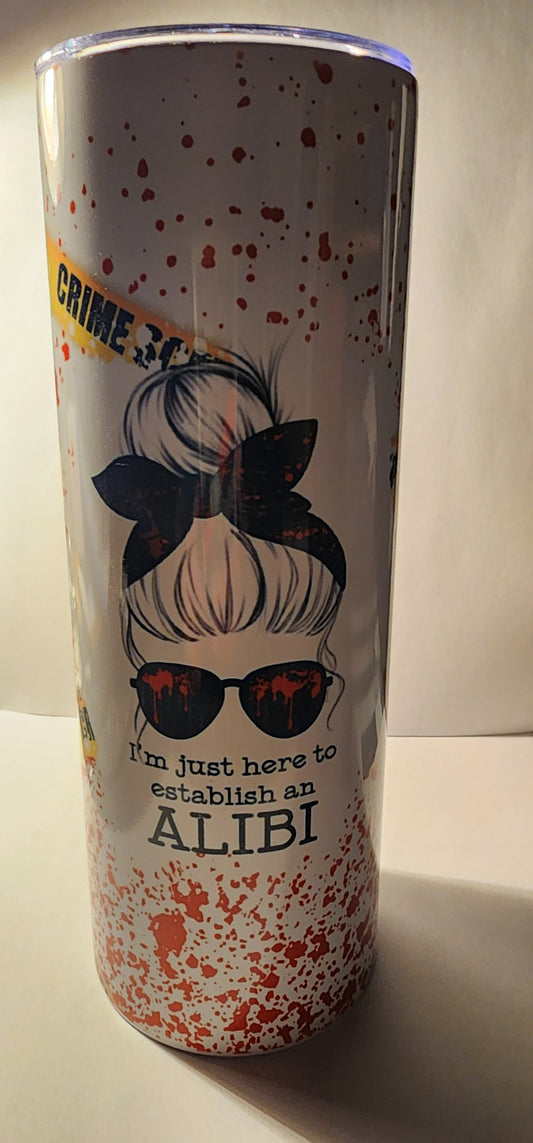 Yellow 40-20 oz Crime Scene Alibi Tumbler – Handmade in the USA