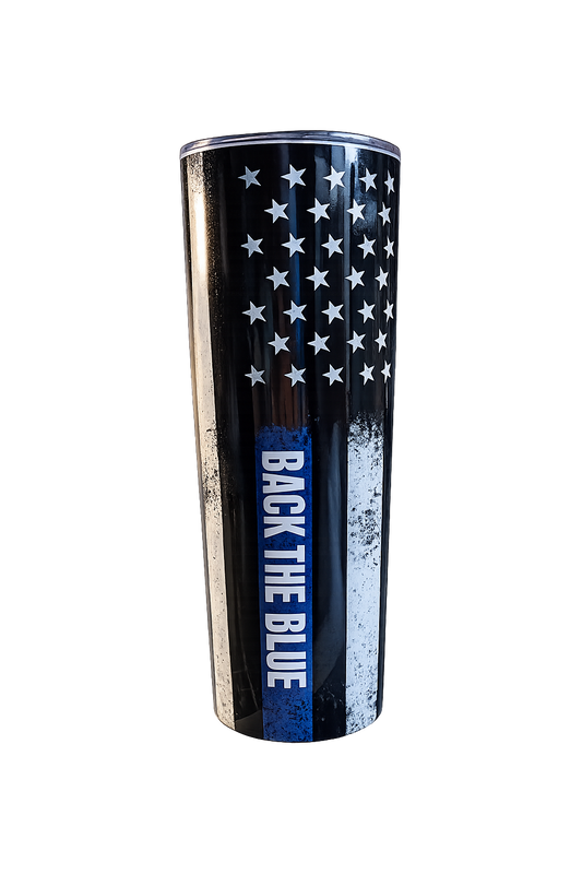 Pink 7-Back the Blue Tumbler