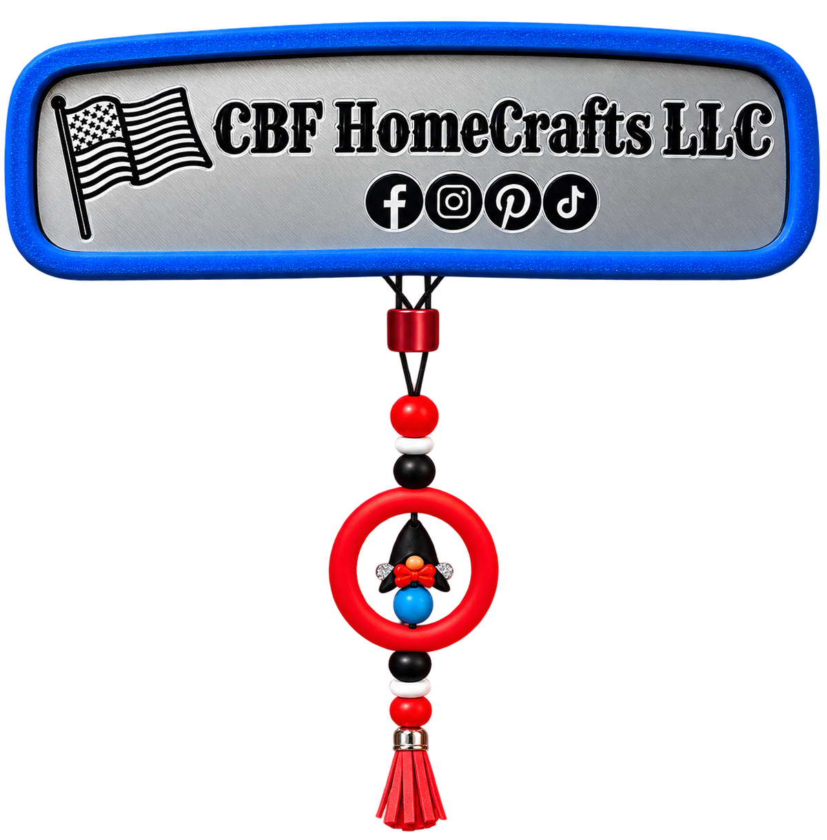 Holiday Car Charms with Short Tassels – Handmade Seasonal Rearview Mirror Accessories