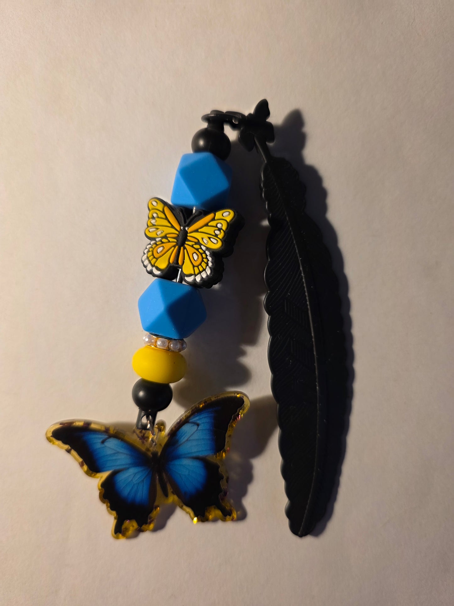 Handmade Feather Bookmark with Acrylic Flatback