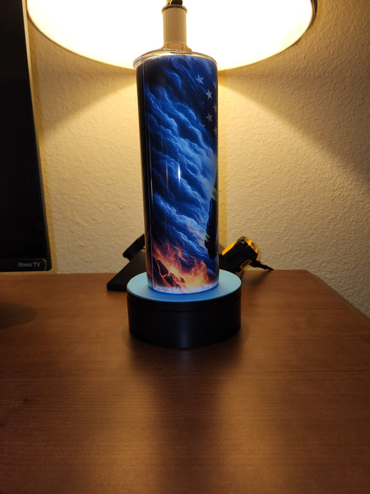 Firefighter Tribute Tumbler – American Flag & Flames Design
