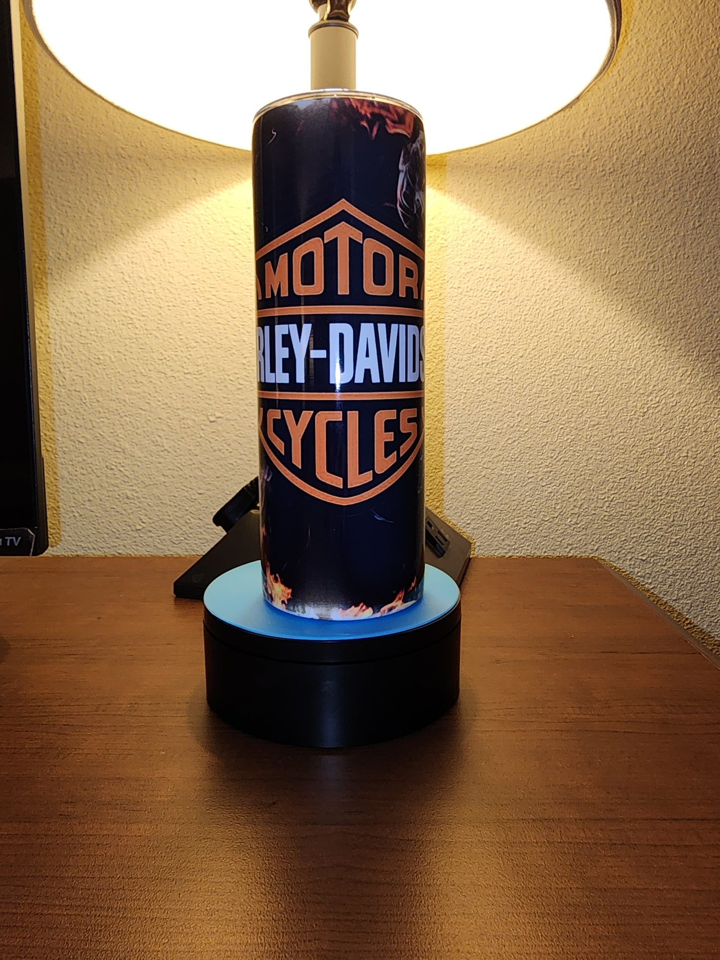 Harley-Davidson Inspired Flame Tumbler – Fire & Smoke Design