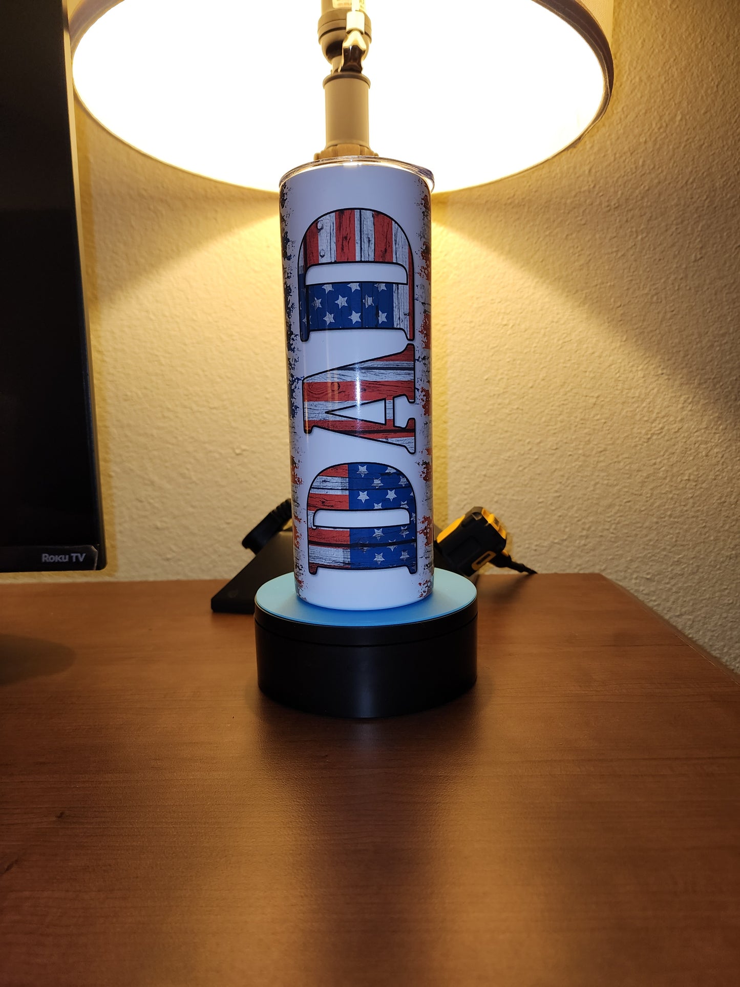 Patriotic "DAD" Tumbler – American Flag Design