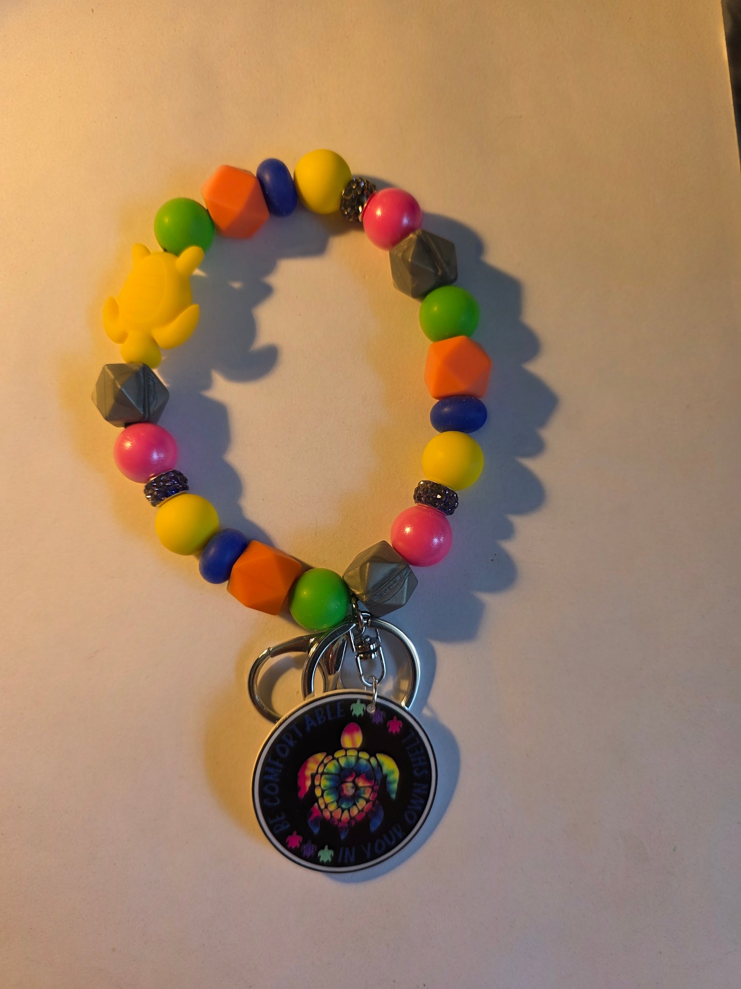 Handmade Beaded Wristlet Keychains with Acrylic Charms – Unique Designs