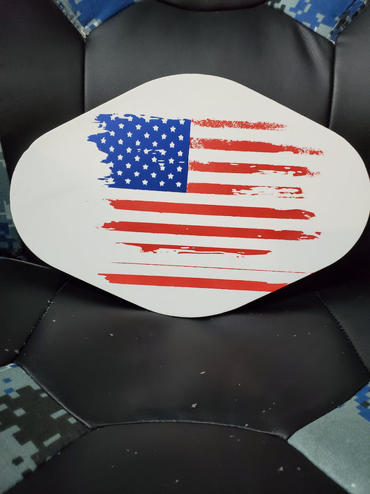 Wooden Ragged American Flag Sign