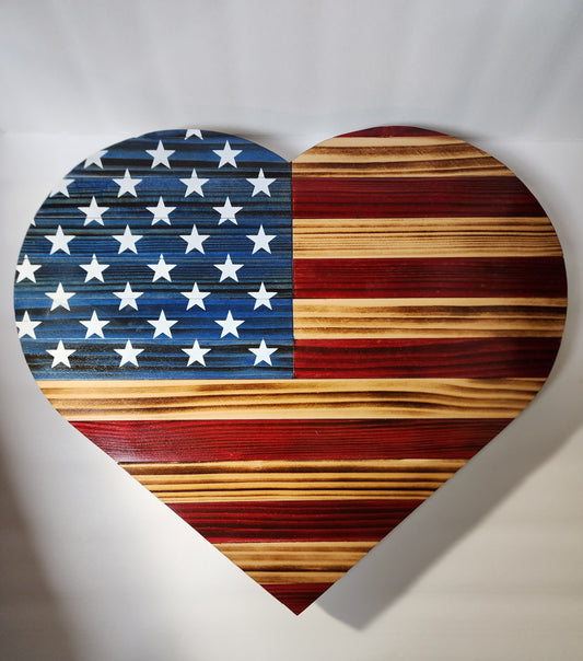 Large Rustic Heart Flag