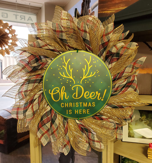 Green Oh Deer! Deco Mesh Wreath