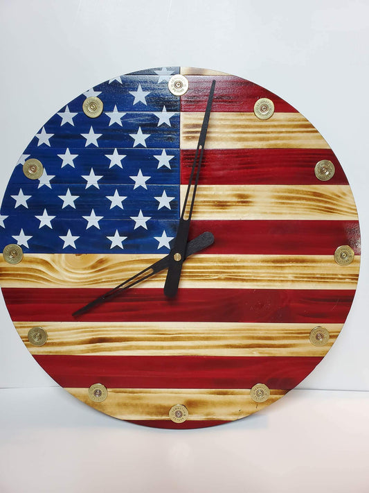 Rustic Flag Clock